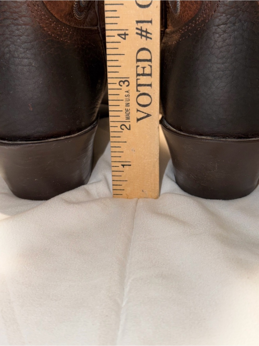 Ariat Brown Leather Western Heeled Boots with Light Stitching - Picture 7 of 12
